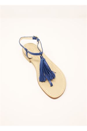 Flat sandals with blue tassels Da Costanzo | NAPPINENEWBLUBLU